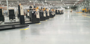 warehouse packaging polished flooring